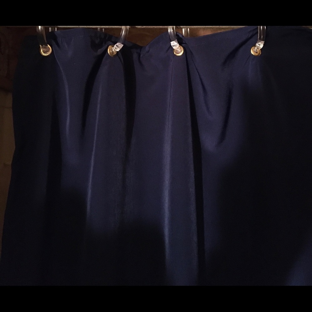 Handmade navy blue shower curtains